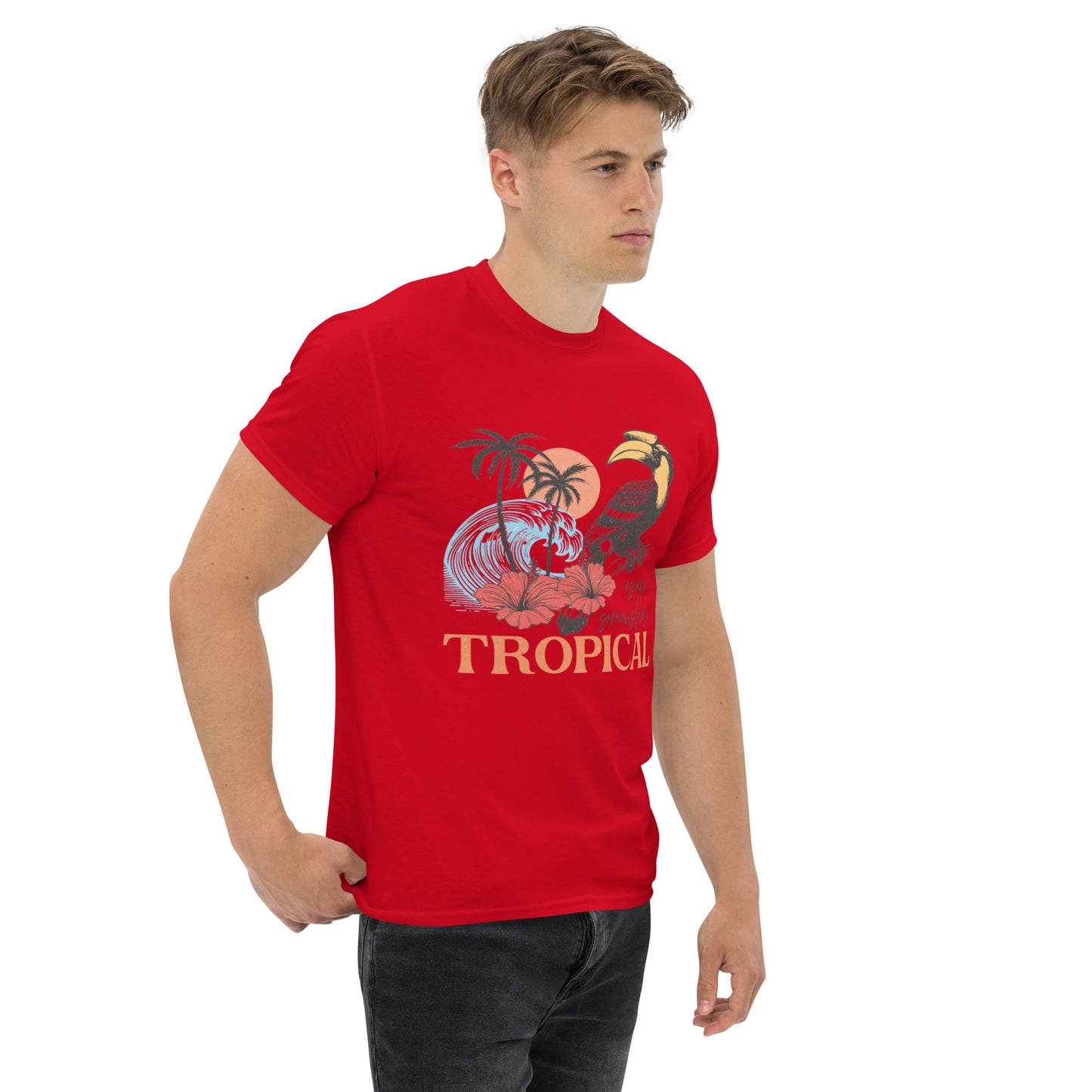 Escape Somewhere Tropical  Klassisches Unisex T-Shirt