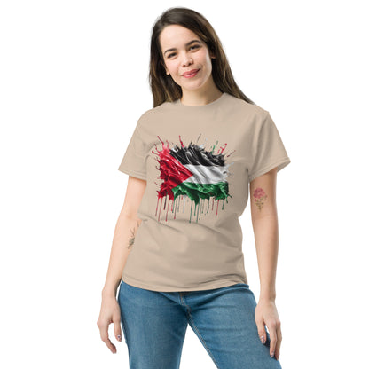 Palästina Flagge Tropfen Unisex Klassisches T-Shirt