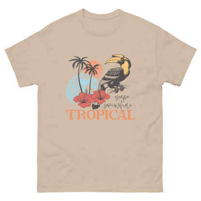 Escape Somewhere Tropical  Klassisches Unisex T-Shirt