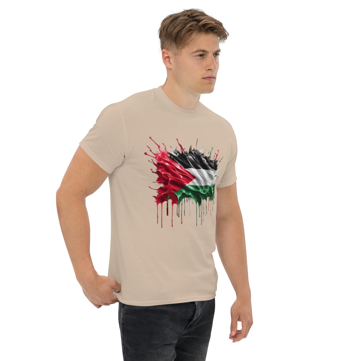 Palästina Flagge Tropfen Unisex Klassisches T-Shirt