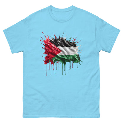 Palästina Flagge Tropfen Unisex Klassisches T-Shirt