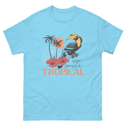 Escape Somewhere Tropical  Klassisches Unisex T-Shirt