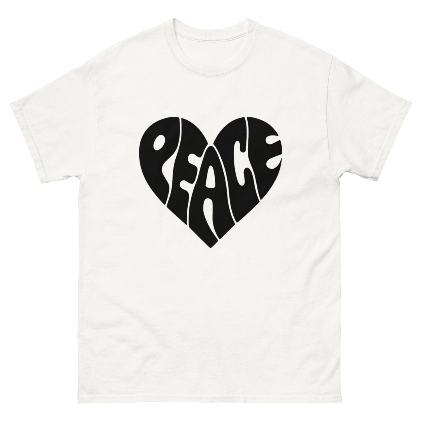 Peace Design Herz Unisex Klassisches T-Shirt – Trage den Frieden mit Stil