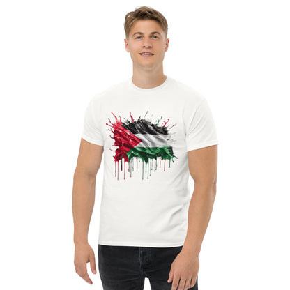 Palästina Flagge Tropfen Unisex Klassisches T-Shirt