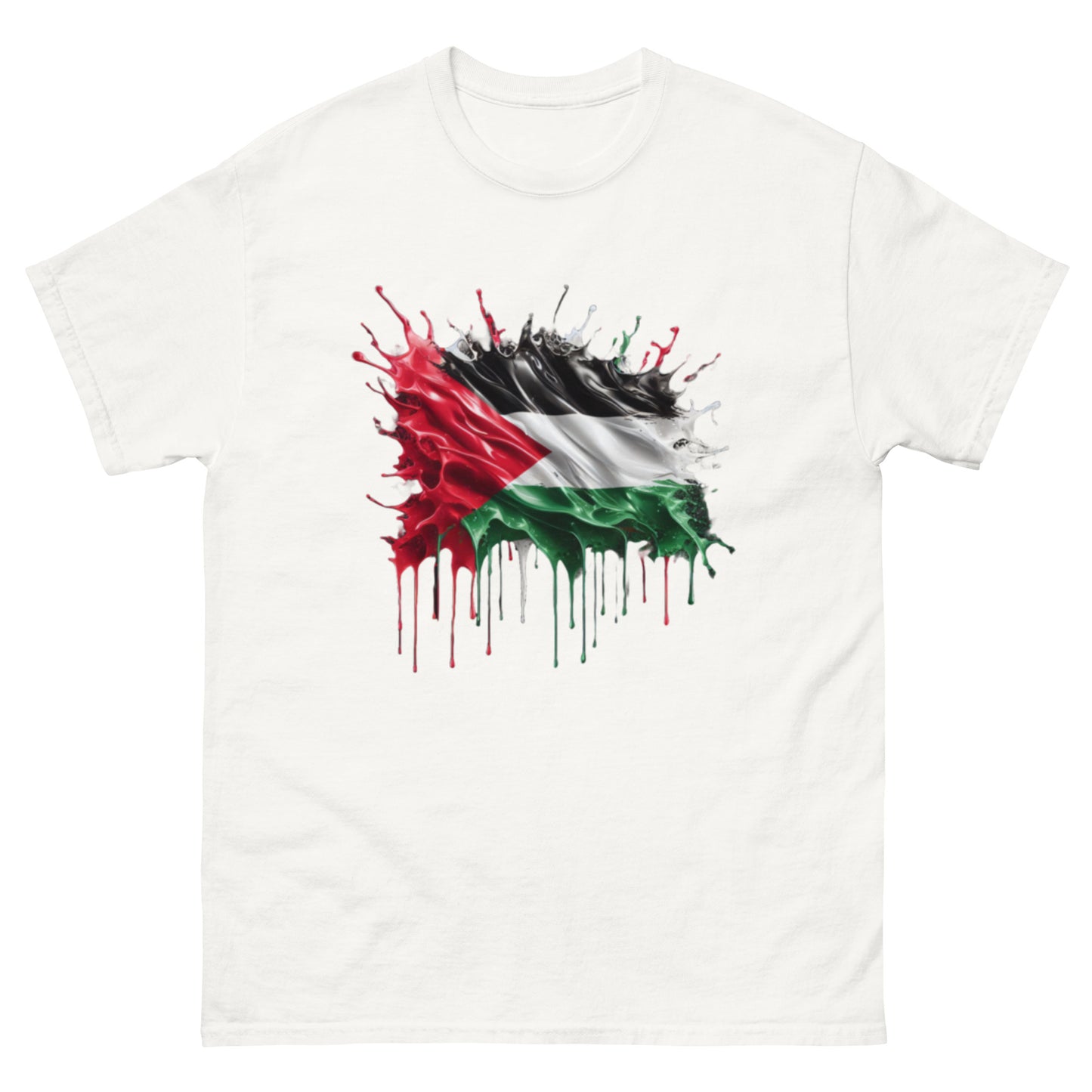 Palästina Flagge Tropfen Unisex Klassisches T-Shirt