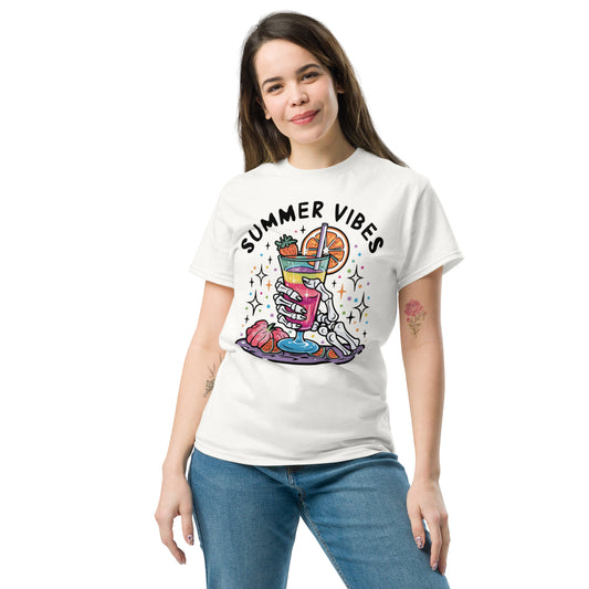 Summer Vibes Design - Skelett mit Sommer-Drink T-Shirt