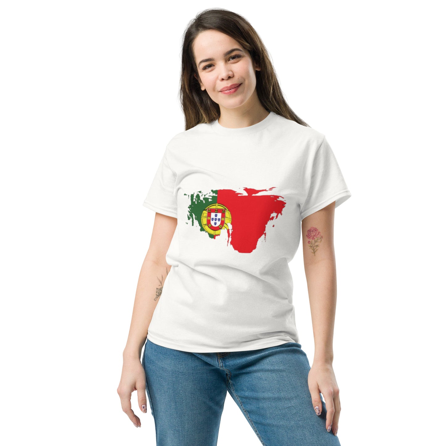 Azeitão-Style Portugiesischer Flagge Klassisches Unisex T-Shirt