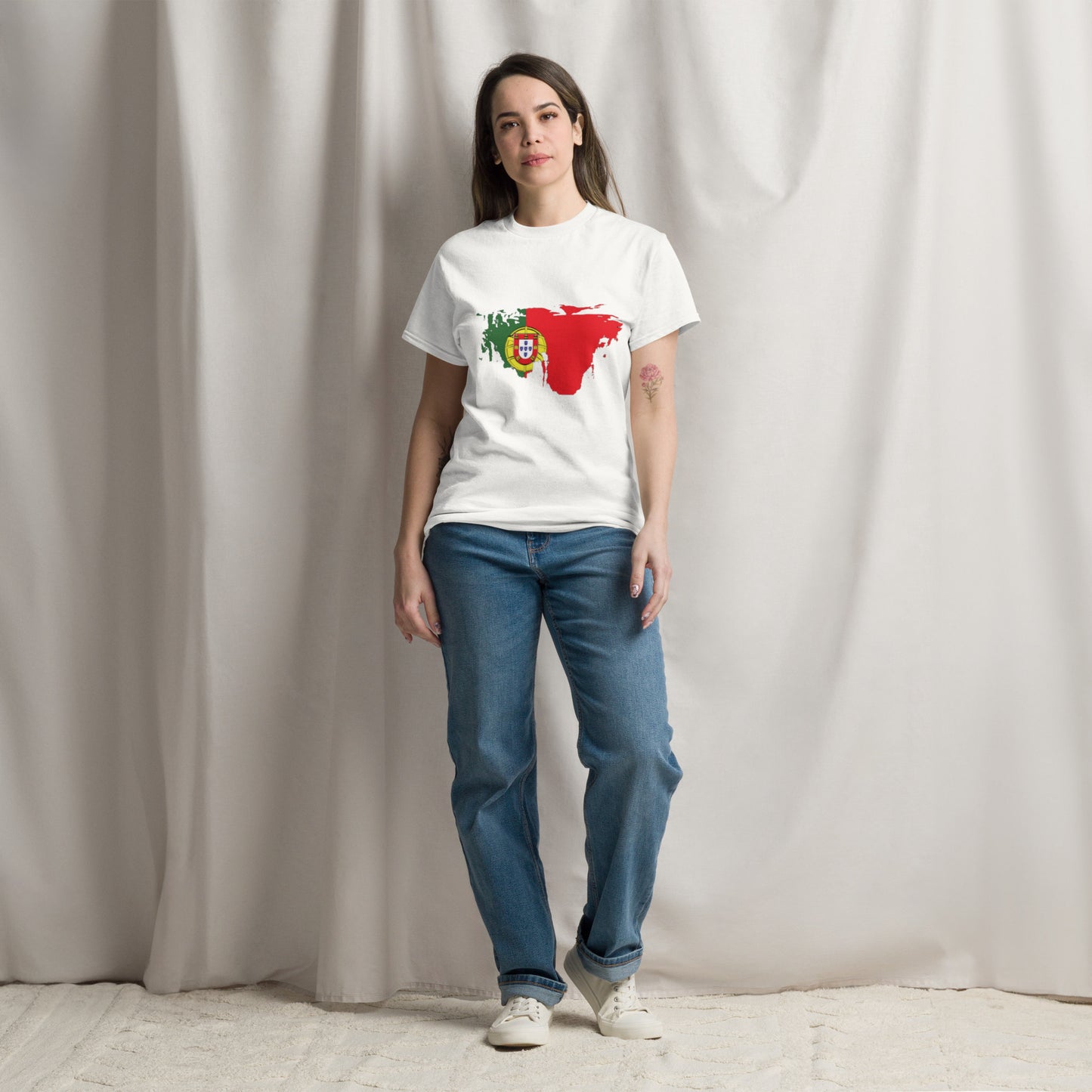 Azeitão-Style Portugiesischer Flagge Klassisches Unisex T-Shirt