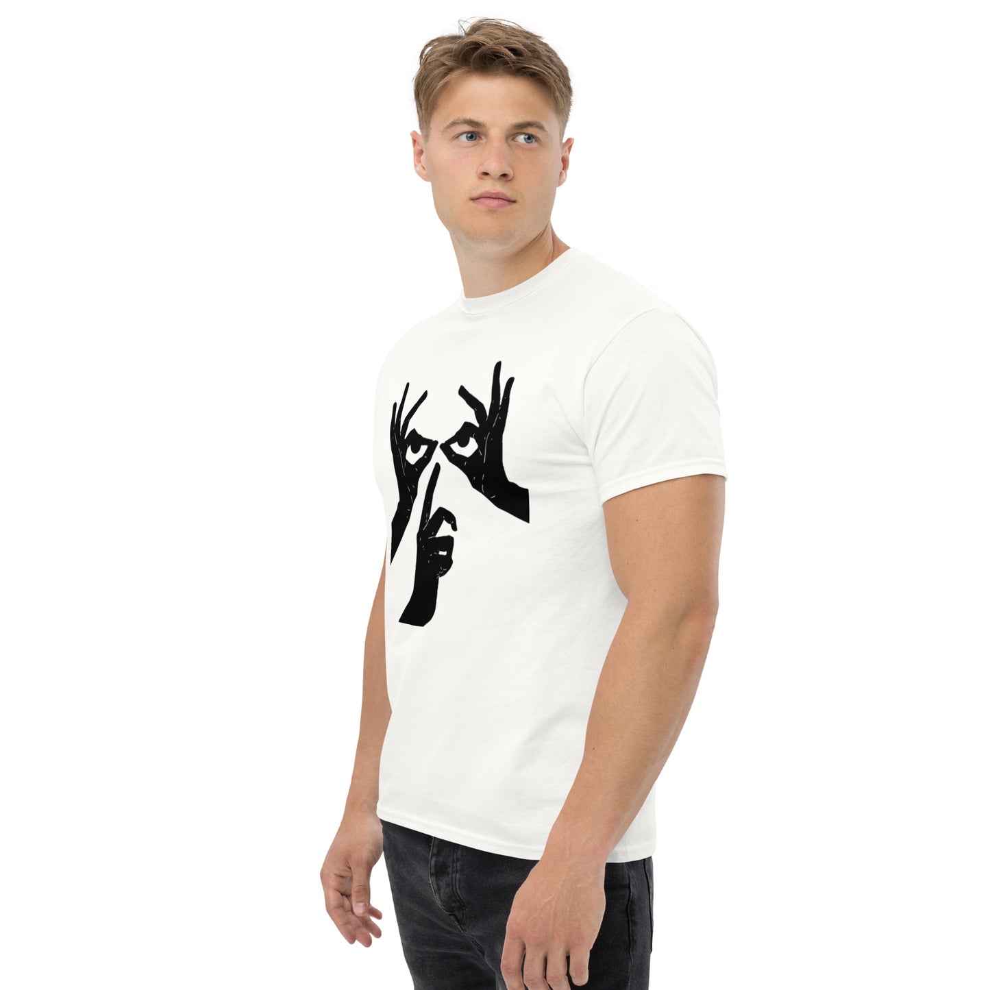 Das Hand-Augen-Motiv Design Klassisches Unisex T-Shirt